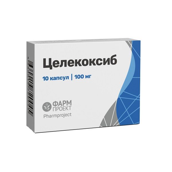 Целекоксиб, 100 мг, капсулы, 10 шт. купить по цене от 239 руб в Ульяновске, заказать с доставкой в аптеку, инструкция по применению, отзывы, аналоги, Фармпроект