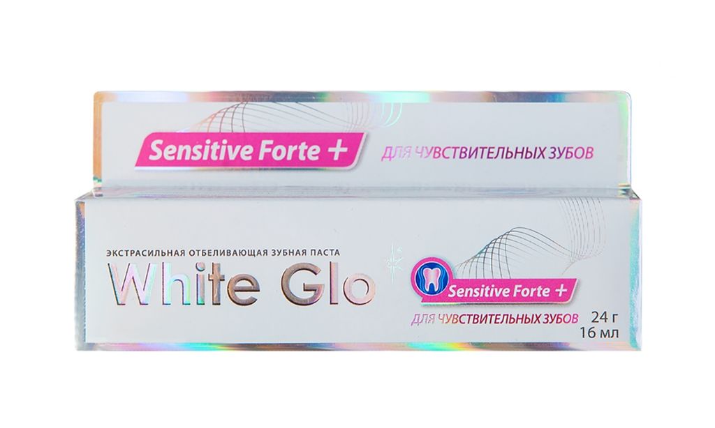 фото упаковки White Glo Sensitive Forte+ Зубная паста отбеливающая для чувствительных зубов