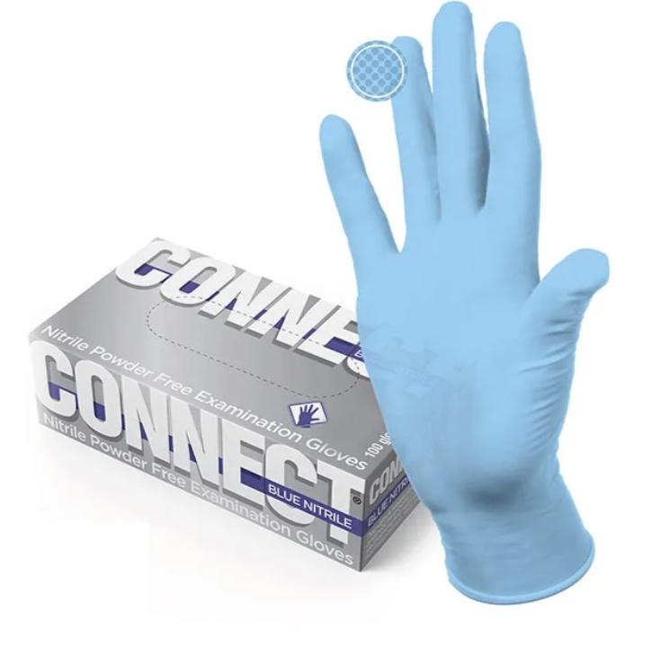 фото упаковки Перчатки смотровые Connect Blue Nitrile нитриловые