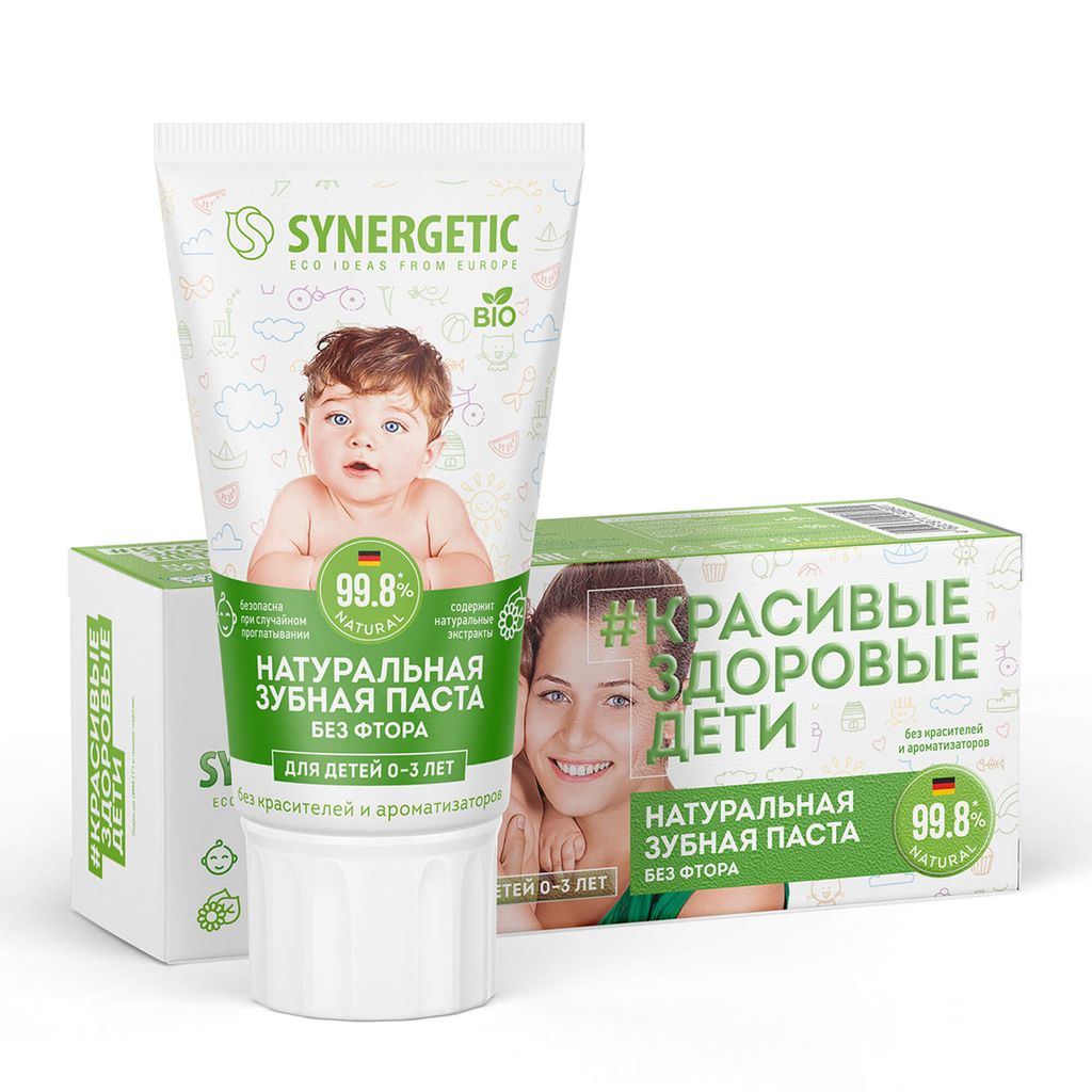 фото упаковки Synergetic Зубная паста детская Липа и ромашка