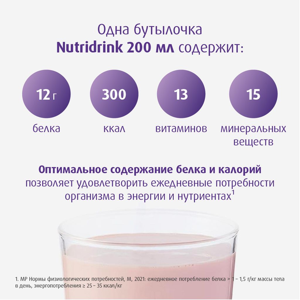 Nutridrink, лечебное диетическое высококалорийное питание, со вкусом ванили, 200 мл, 1 шт.