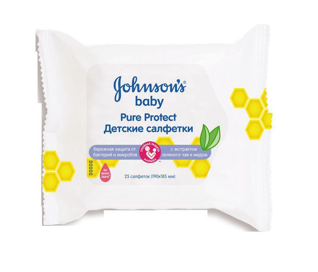 фото упаковки Johnson's Baby Pure Protect детские салфетки влажные
