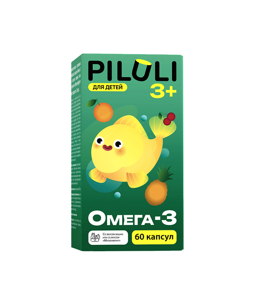 Piluli Омега-3 для детей, для детей с 3х лет, капсулы, 60 шт.