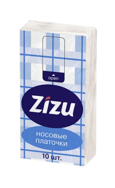 Zizu Платочки носовые бумажные, 10 шт.