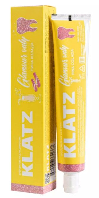 Klatz Glamour Only Зубная паста для девушек, паста зубная, Пина Колада, 75 мл, 1 шт.