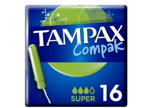 Tampax Compak super тампоны с аппликатором, тампоны женские гигиенические, 16 шт.