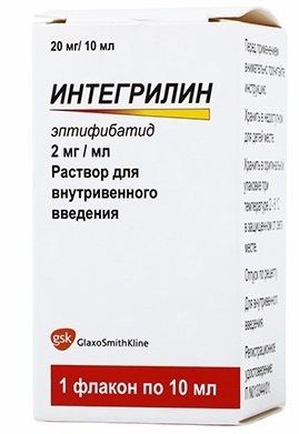 Интегрилин, 2 мг/мл, раствор для внутривенного введения, 10 мл, 1 шт.