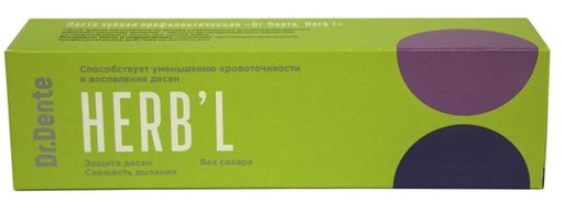 Dr. Dente Зубная паста Herb L, паста зубная, 130 г, 1 шт.