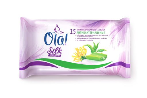 Ola! Silk Sense салфетки влажные антибактериальные, 15 шт.